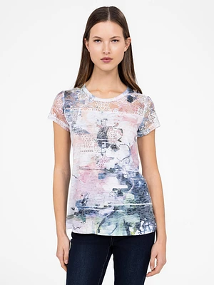 Short-sleeve semi-fitted t-shirt