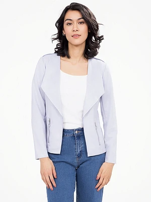 Long-sleeve knit semi-fitted vest
