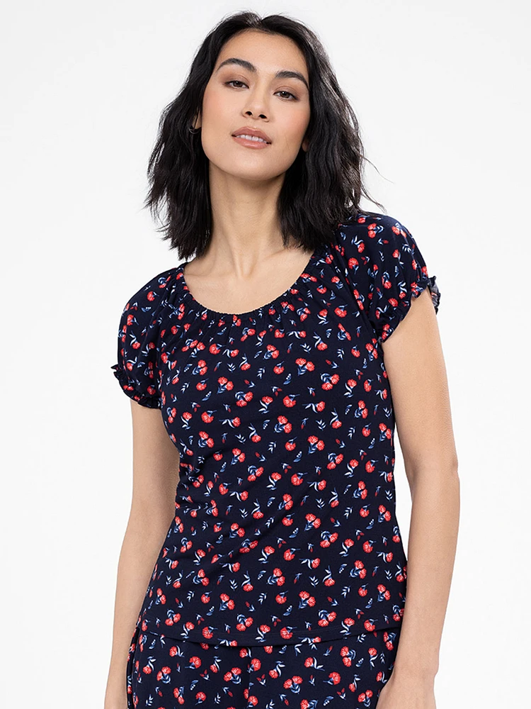 Short-sleeve semi-fitted t-shirt