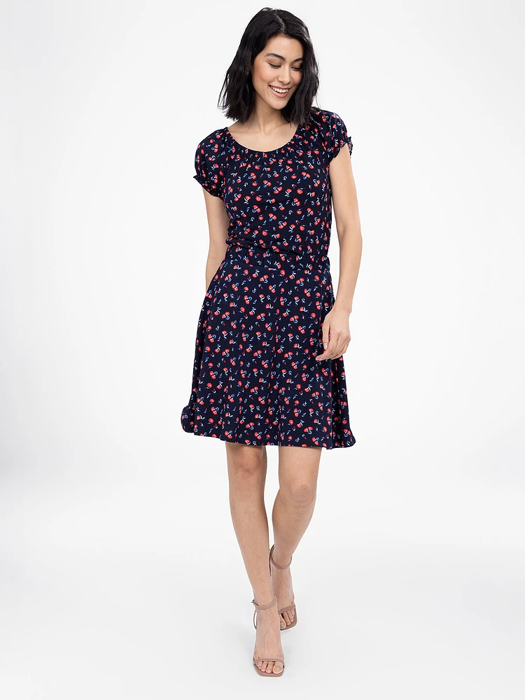 Jupe midi évasée en tricot