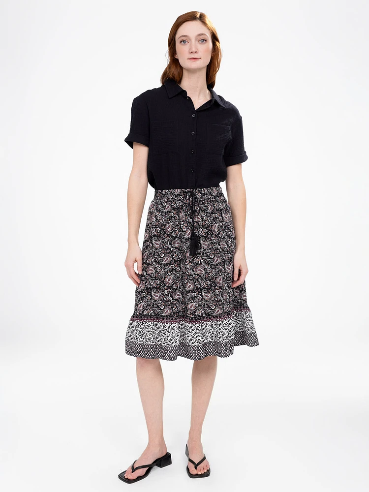 Mid-calf flared skirt