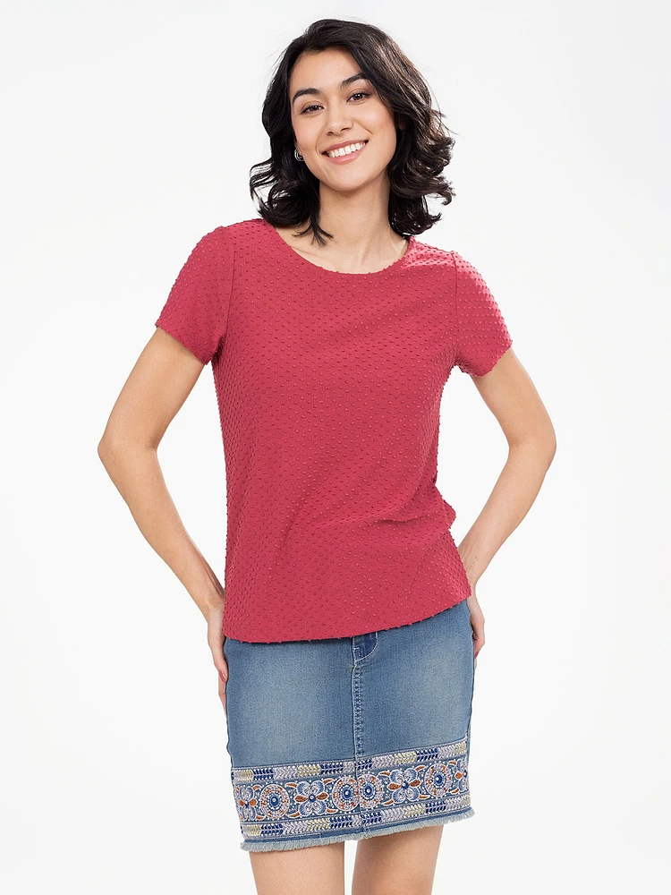 Short-sleeve semi-fitted t-shirt