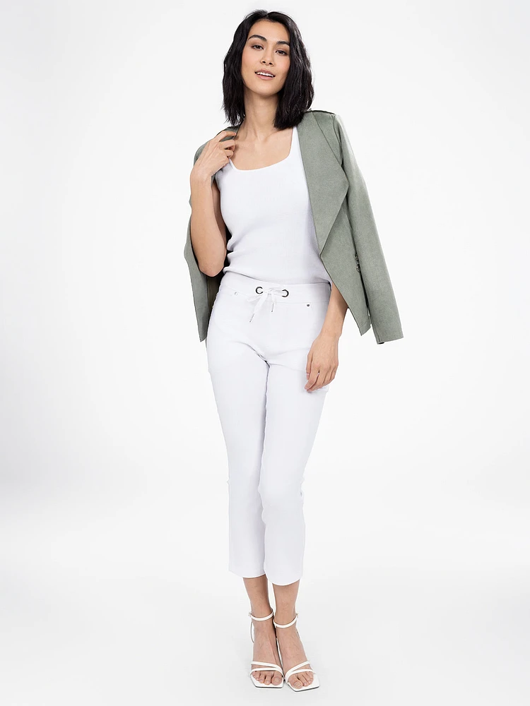 Straight fitted pull-on capri
