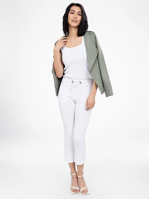 Straight fitted pull-on capri