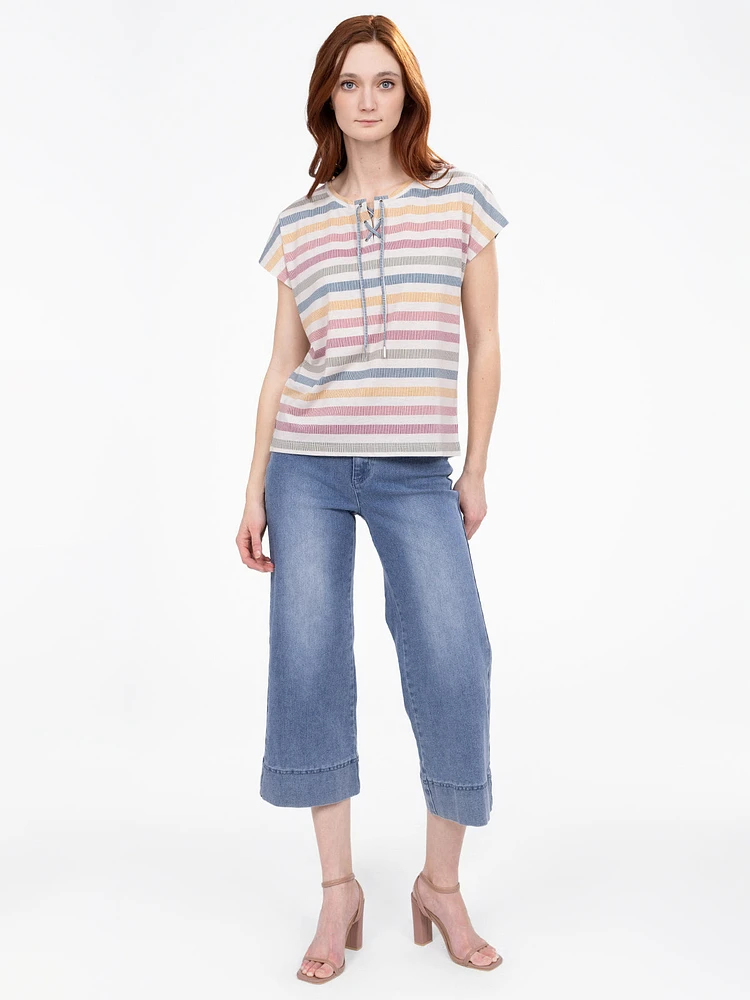 Short-sleeve semi-fitted t-shirt