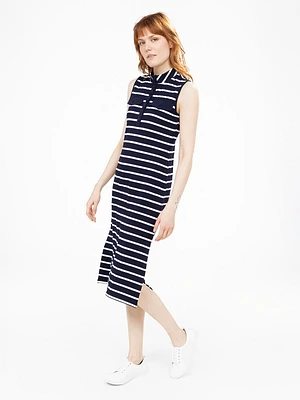 Midi straight knit dress