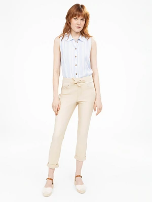 Skinny fitted pull-on capri