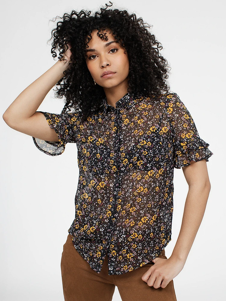 Blouse à manches courtes avec boutons
