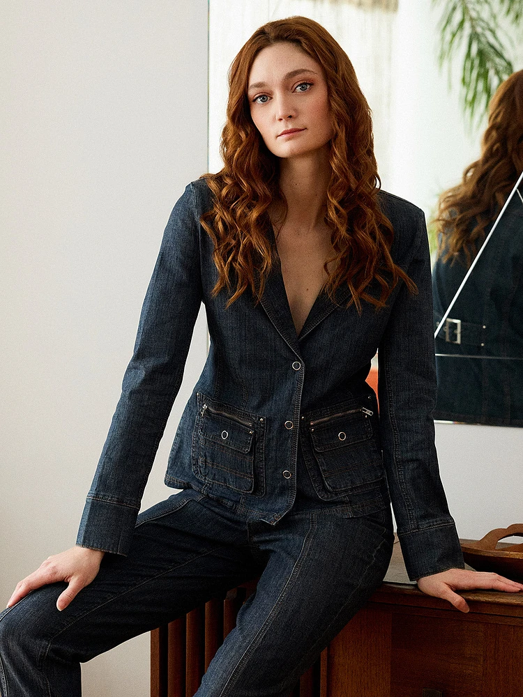 Veste semi ajustée à manches longues