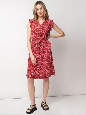 Flared short midi dress