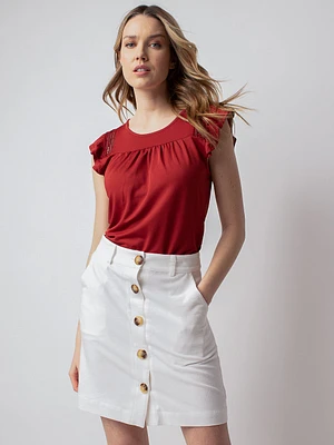 Short-sleeve semi-fitted t-shirt
