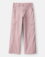 Girls Cotton Wide-Leg Pants - Pink