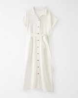 Adult Womens Maternity Midi Shirt Dress