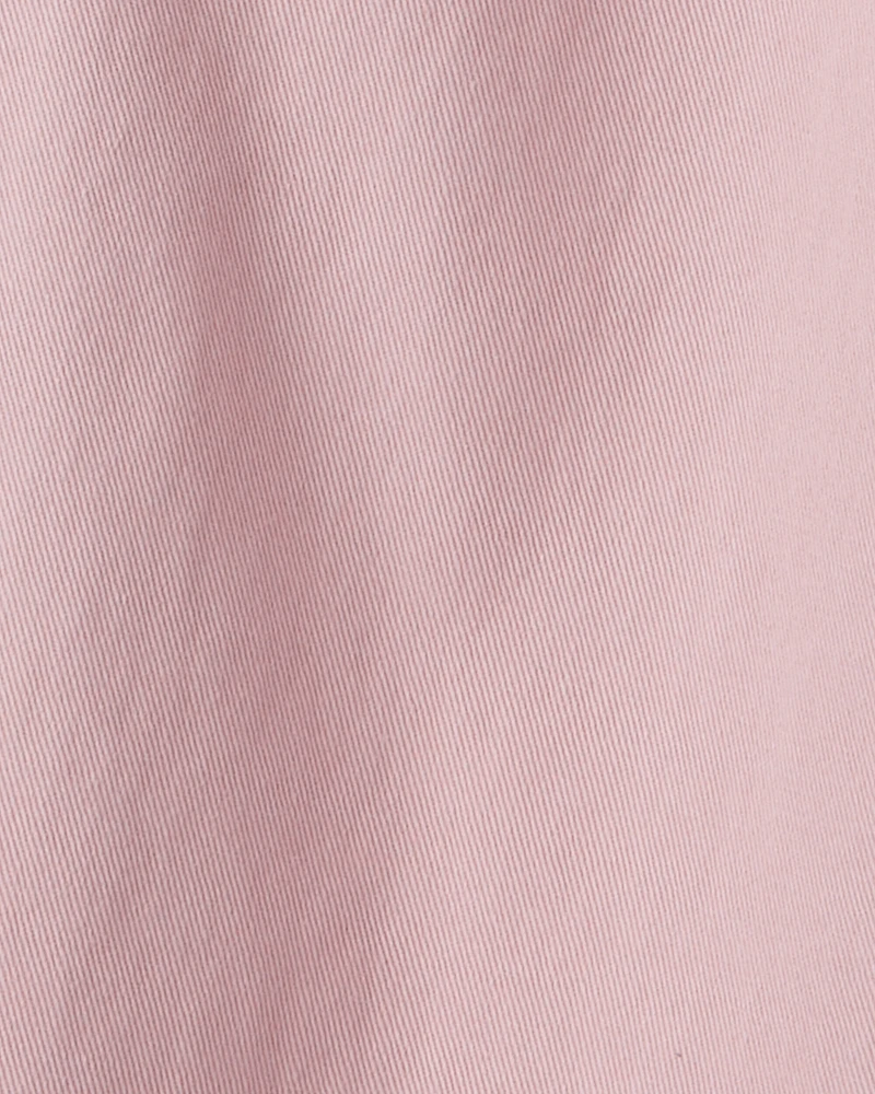 Girls Cotton Wide-Leg Pants - Pink
