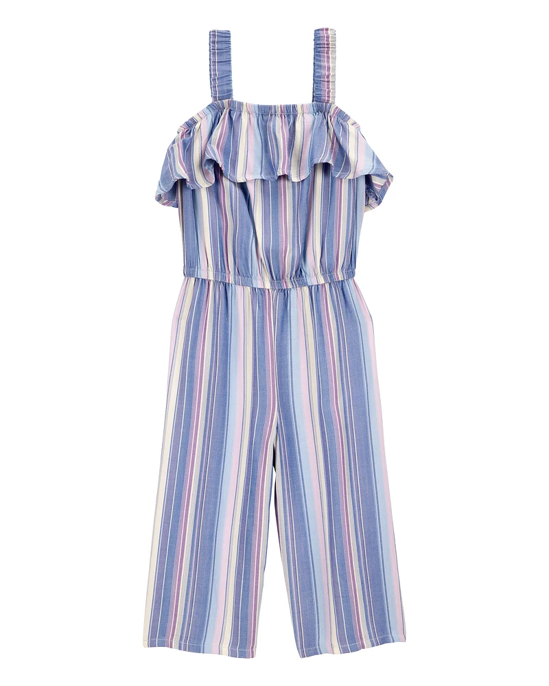 Toddler Multi Striped Flutter Jumpsuit