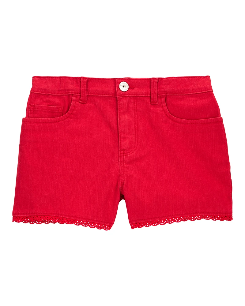 Kid Iconic Eyelet Shorts - Red
