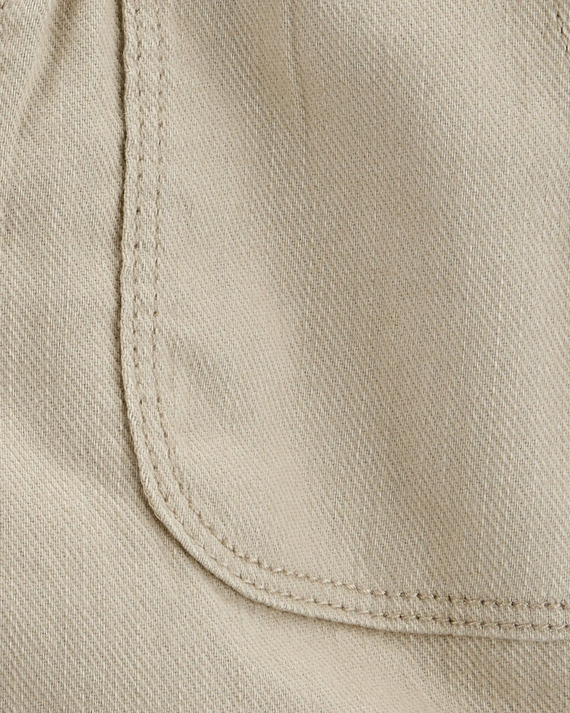 Toddler Pull-On Twill Shorts - Khaki