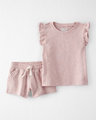Toddler 2-Piece Organic Cotton Knit Seahorse-Print Set