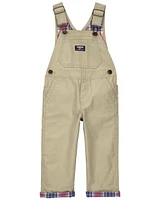Toddler Classic Plaid-Lined Canvas Overalls
