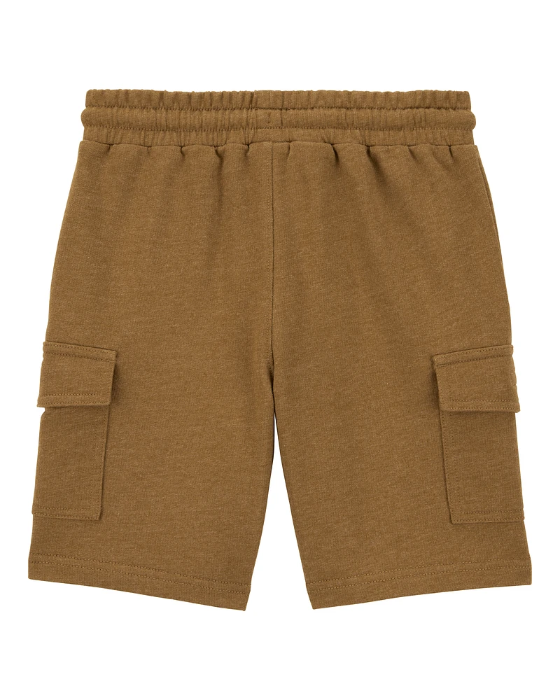 Kid Pull-On Knit Cargo Shorts - Brown