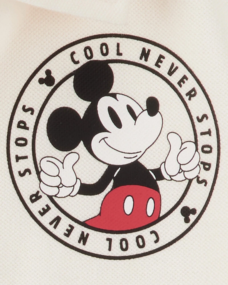 Baby 2-Piece Mickey Mouse Polo Shirt & Short Set - Red/Heather