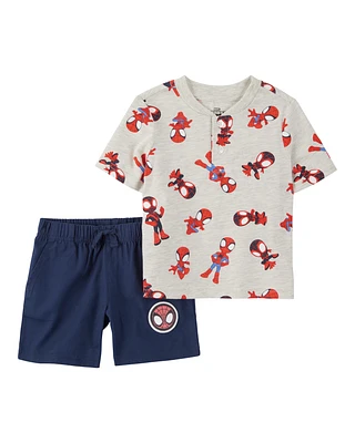 Baby 2-Piece Spider-Man Outfit Set - Heather/Navy