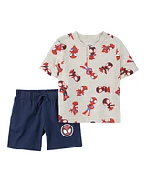 Baby 2-Piece Spider-Man Outfit Set - Heather/Navy