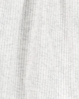 Baby Cotton Rib Short-Sleeve Romper - Grey
