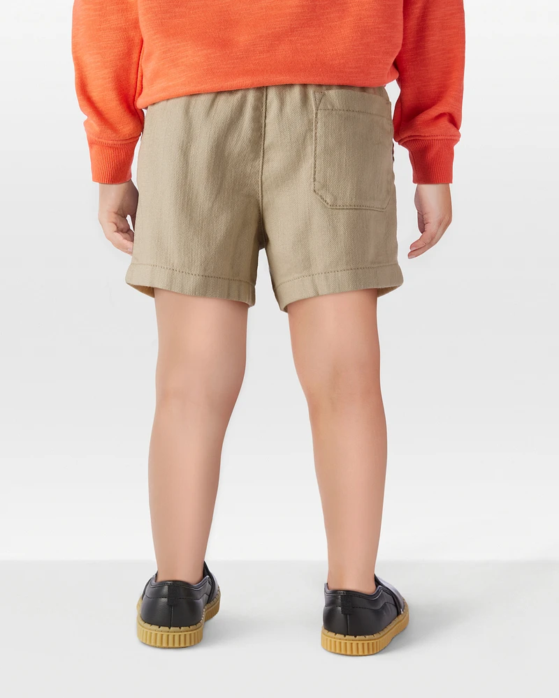 Toddler Pull-On Twill Shorts - Khaki