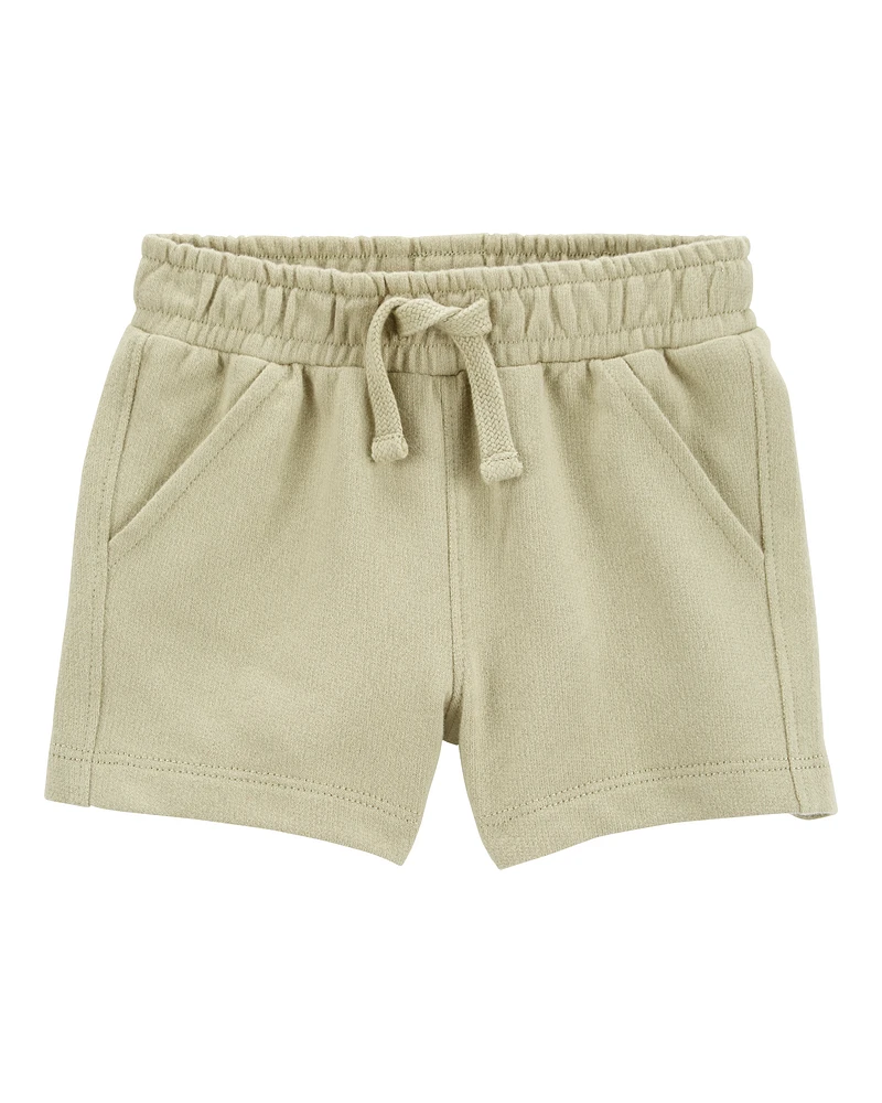 Baby Pull-On French Terry Shorts - Olive