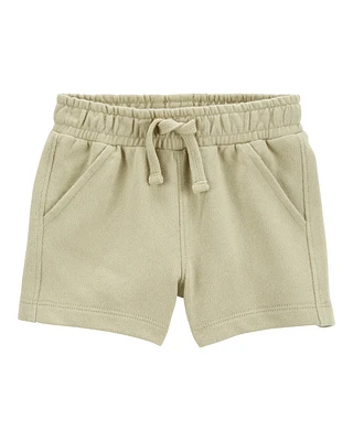 Baby Pull-On French Terry Shorts - Olive