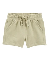 Baby Pull-On French Terry Shorts - Olive