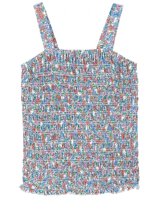 Kid Floral Print Smocked Tank