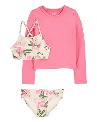 Kid 3-Piece Floral Rashguard Set