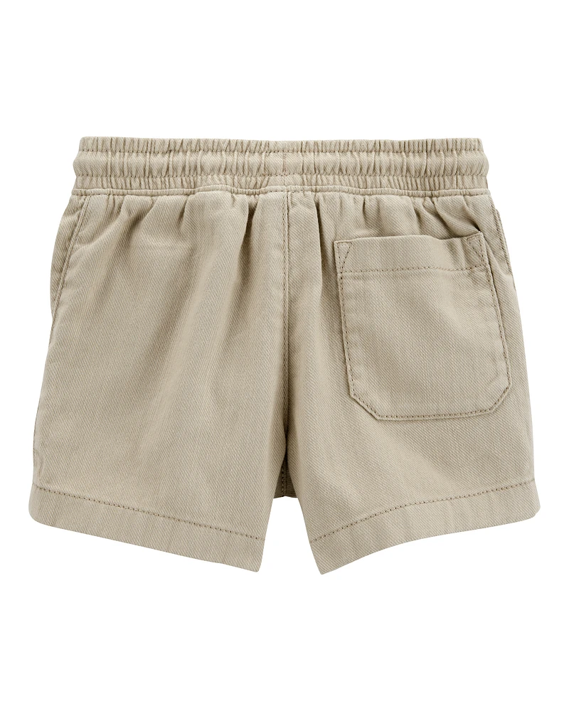 Toddler Pull-On Twill Shorts - Khaki