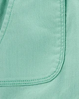Toddler Pull-On Twill Shorts - Turquoise