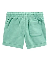 Baby Pull-On Twill Shorts - Turquoise