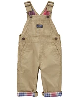 Baby Classic Plaid-Lined Canvas Overalls