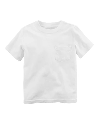 Baby Solid Short-Sleeve Pocket Tee - White