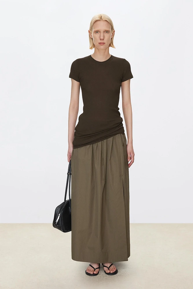 Two-way Cotton Short Sleeve Long T-shirt