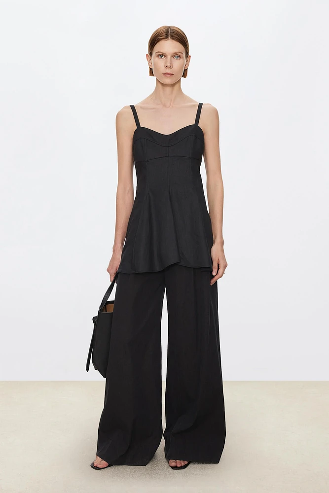 Oversized silk pants