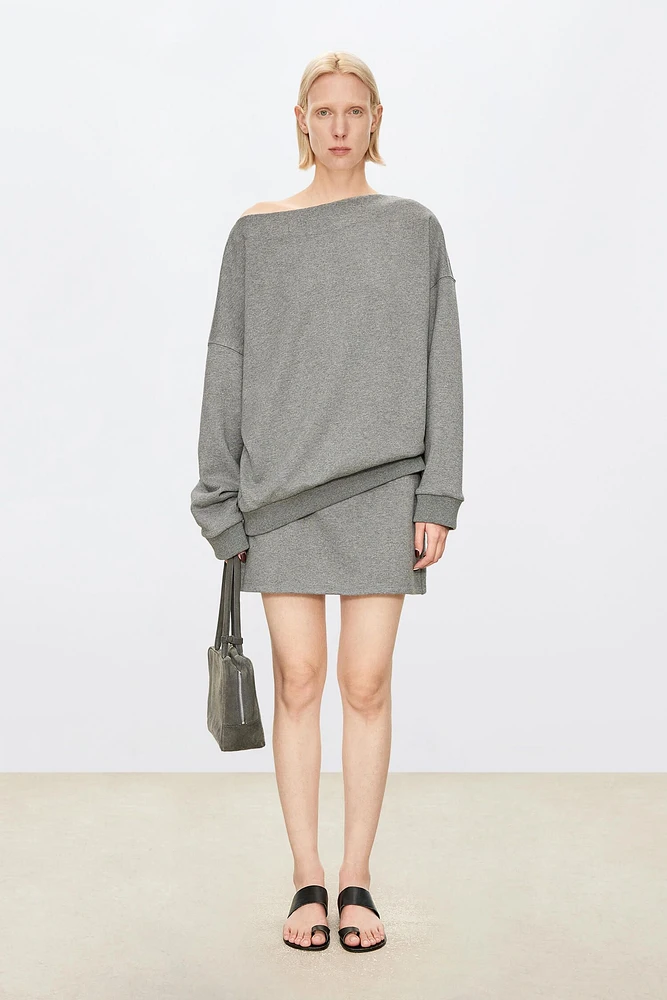 Cashmere-Blend Stretch Waist Mini Skirt