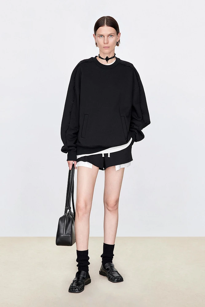 Cotton Crew Neck Hoodie
