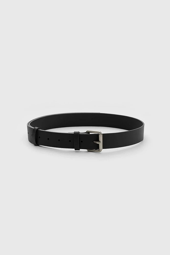 Double-sided American Cow Suede/Nappa Calfskin Square Buckle Belt
