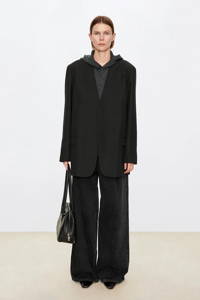 European Worsted Wool Classic No-Lapel Suit