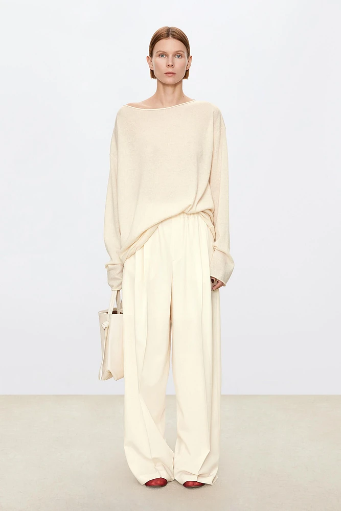 Fine Wool Stretch Waist Trousers