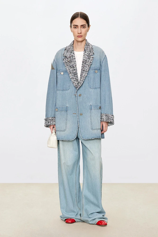 French LESAGE Tweed & Cotton Hybrid Jacket