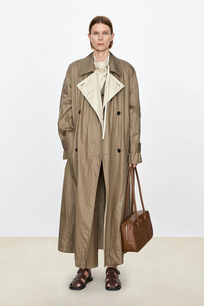 High-count Cotton Double-Sided Wearable Long Trench Coat