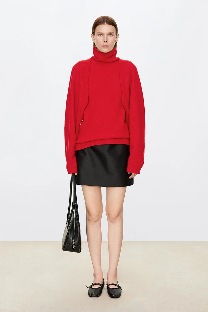 High-Density Silk and Wool Mini Skirt