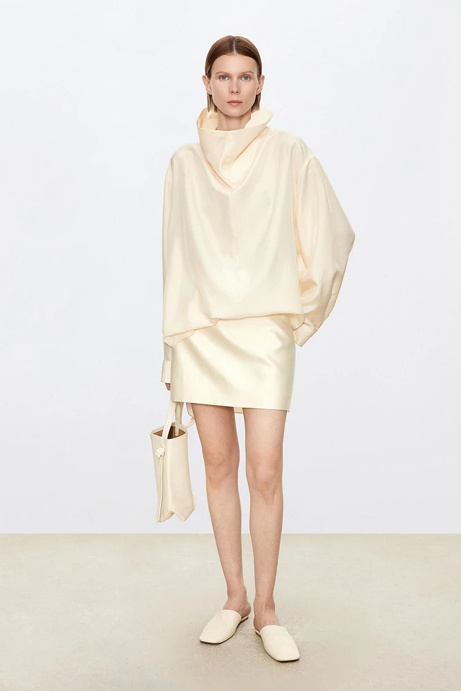 High-Density Silk & Wool Mini Skirt